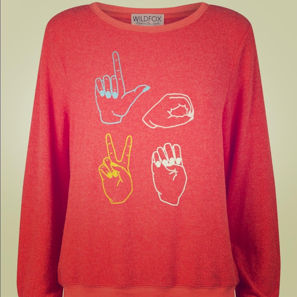 Wildfox baggy beach sweatshirt LOVE ❤️ sz S ASL